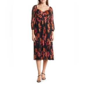 Daniel Rainn Floral Pleated Dress